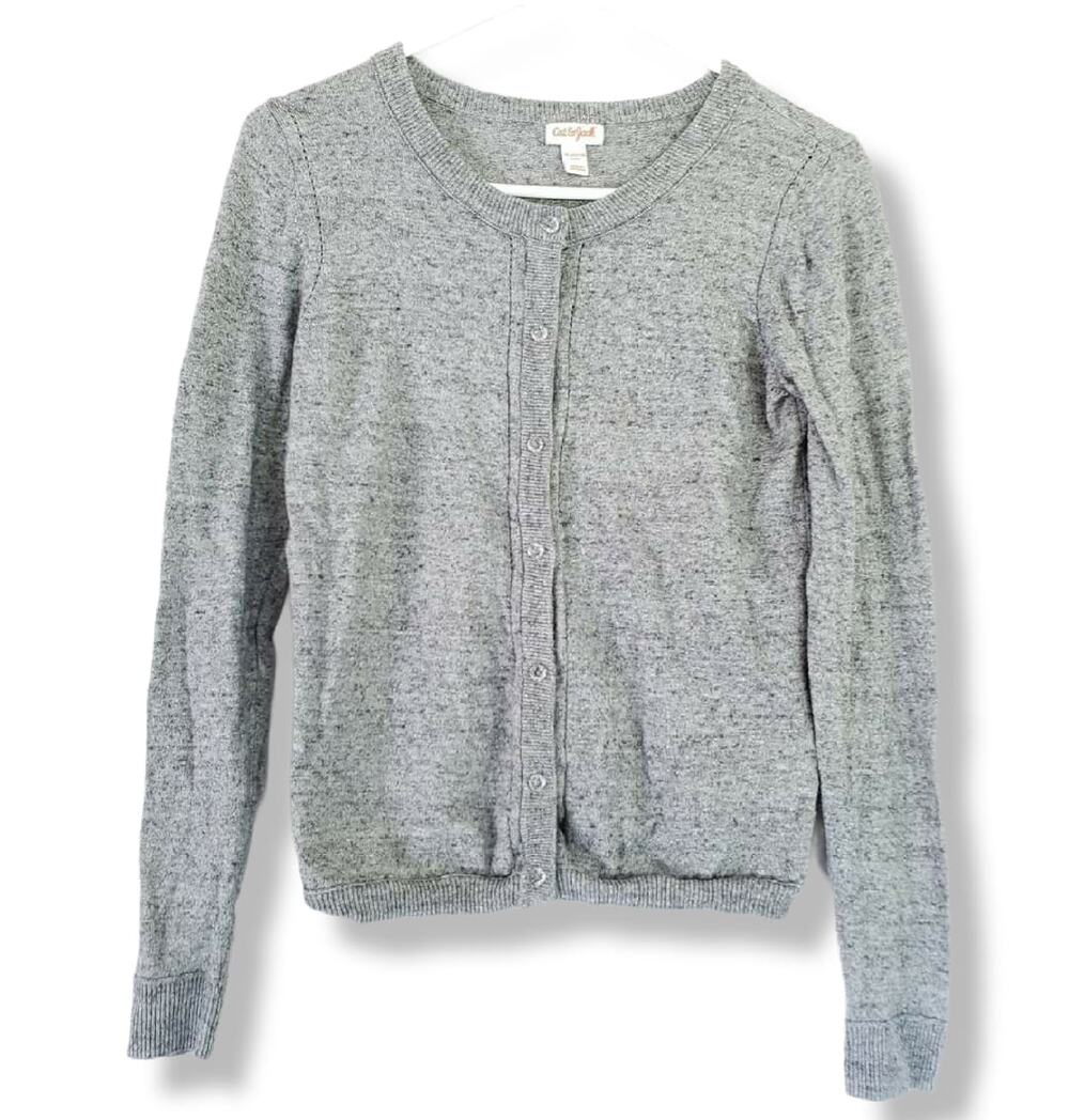 Girls 14/16 Cat & Jack Gray Cardigan Button Front Sweater